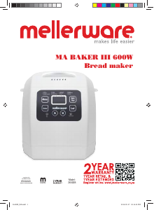 Manual Mellerware 26500B MA Baker III Máquina de pão