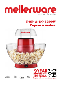 Mode d’emploi Mellerware 27302 Pop & Go Machine à popcorn