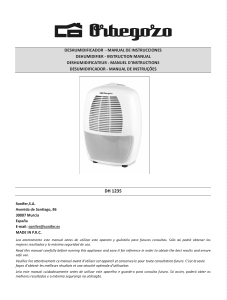 Manual de uso Orbegozo DH 1235 Deshumidificador