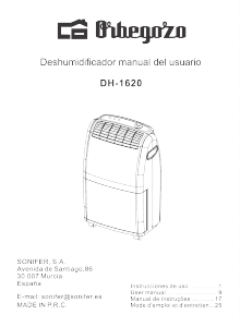 Manual Orbegozo DH 1620 Desumidificador