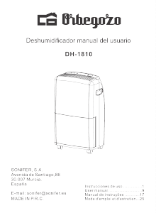 Manual Orbegozo DH 1810 Desumidificador