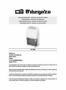 Manual de uso Orbegozo DH 2060 Deshumidificador