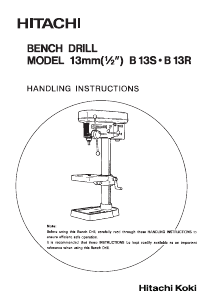 Handleiding Hitachi B 13S Kolomboormachine