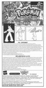 Mode d’emploi Hasbro Pokémon Advanced Blaziken