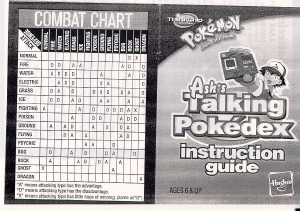 Manual Hasbro Pokémon Ashs Talking Pokédex