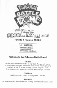 Manual Hasbro Pokémon Battle Dome