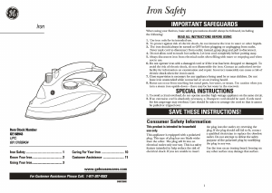 Manual GE 168943 Iron