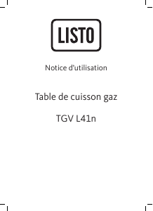 Mode d’emploi Listo TGV L41n Table de cuisson