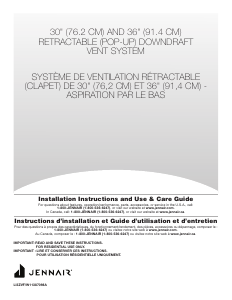 Mode d’emploi Jenn-Air JXD7030YS Hotte aspirante