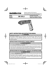 Manual Metabo DB 3DL2 Drill-Driver