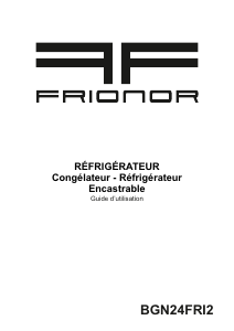 Mode d’emploi Frionor BGN24FRI2 Réfrigérateur combiné