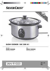 Bedienungsanleitung SilverCrest SSC 200 A1 Slow cooker