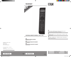 Manual SilverCrest IAN 93436 Remote Control