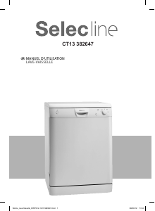 Mode d’emploi Selecline CT13 Lave-vaisselle