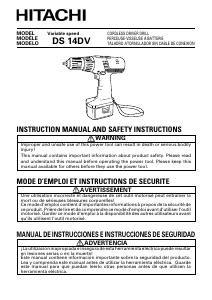 Mode d’emploi Hitachi DS 14DV Perceuse visseuse