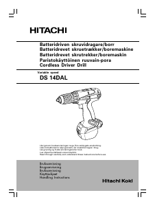 Brugsanvisning Hitachi DS 14DAL Bore-skruemaskine