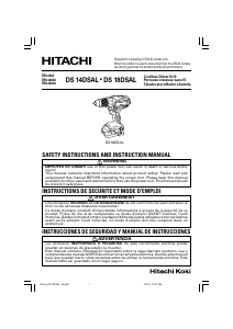 Manual de uso Hitachi DS 14DSAL Atornillador taladrador