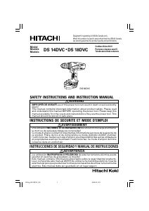 Manual de uso Hitachi DS 14DVC Atornillador taladrador