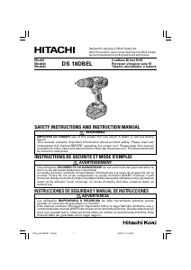 Mode d’emploi Hitachi DS 18DBEL Perceuse visseuse