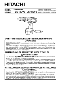 Manual de uso Hitachi DS 14DVB Atornillador taladrador