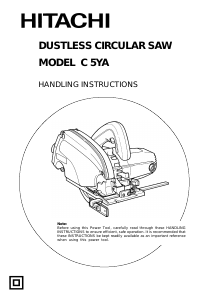 Manual Hitachi C 5YA Circular Saw