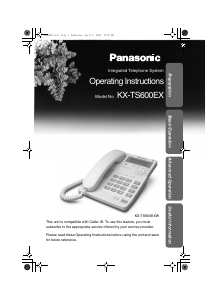 Manual Panasonic KX-TS600EXB Phone