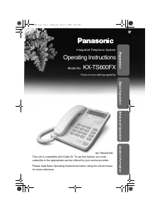 Handleiding Panasonic KX-TS600FXB Telefoon