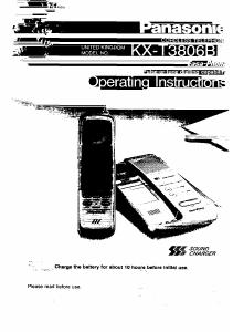 Manual Panasonic KX-T3806BE Wireless Phone