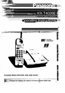 Manual Panasonic KX-T4026E Wireless Phone