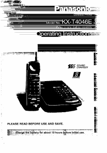 Manual Panasonic KX-T4046E Wireless Phone