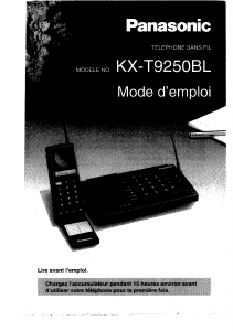 Mode d’emploi Panasonic KX-T9250BL Téléphone sans fil