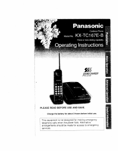 Bruksanvisning Panasonic KX-TC167E Trådlös telefon