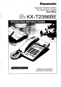 Manual Panasonic KX-T2396BE Phone