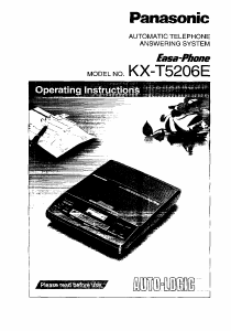 Handleiding Panasonic KX-T5206E Antwoordapparaat