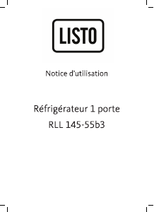 Mode d’emploi Listo RLL 145-55b3 Réfrigérateur