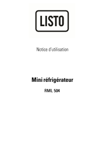 Mode d’emploi Listo RML 504 Réfrigérateur