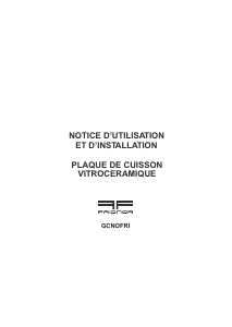 Mode d’emploi Frionor GCNOFRI Table de cuisson