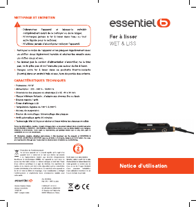 Mode d’emploi Essentiel B EFL 1 Wet & Liss Lisseur