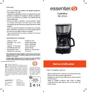 Mode d’emploi Essentiel B ECF 8n Selenia Cafetière