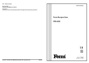 Handleiding FERM RSM4001 Reciprozaag