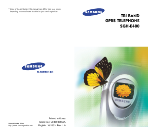 Manual Samsung SGH-E400 Mobile Phone