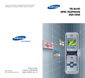 Manual Samsung SGH-X400 Mobile Phone