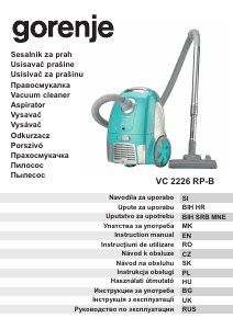 Návod Gorenje VC2226RP-B Vysávač