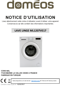 Mode d’emploi Doméos ML1207VE17 Lave-linge