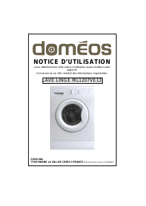 Mode d’emploi Doméos ML1207VE13 Lave-linge