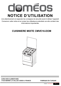 Mode d’emploi Doméos CMVE16-DOM Cuisinière