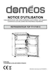 Mode d’emploi Doméos TT117VE13 Réfrigérateur