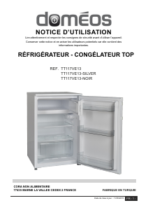 Mode d’emploi Doméos TT117VE13-NOIR Réfrigérateur