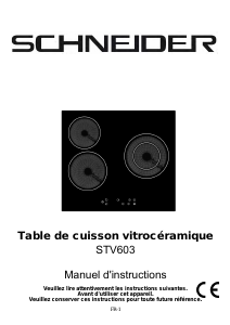 Mode d’emploi Schneider STV603 Table de cuisson