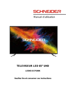 Mode d’emploi Schneider LED65-SCP200K Téléviseur LED